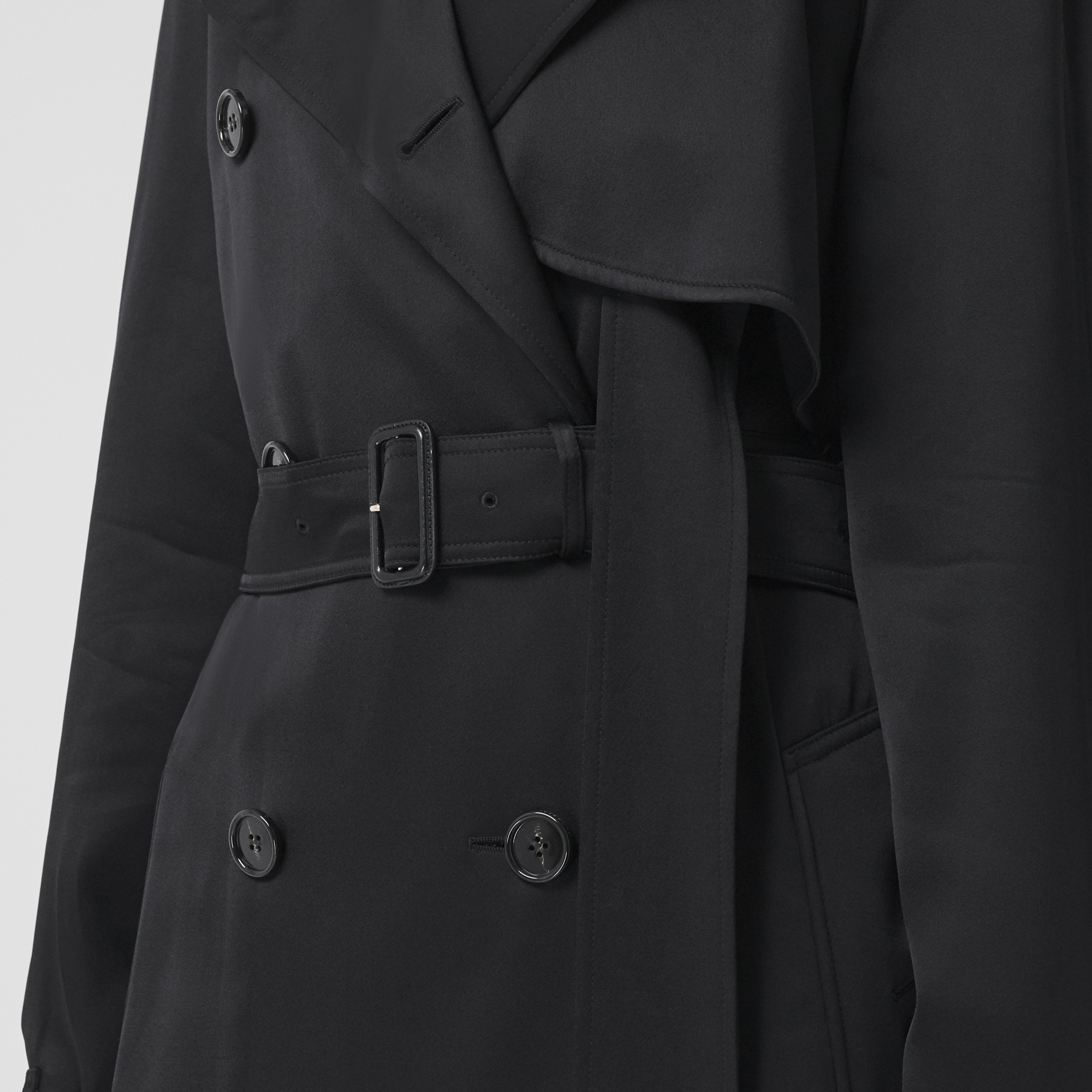 Exaggerated Gun Flap Silklined Trench Coat in Black Women Burberry® Official
