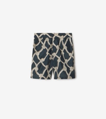 Knot Nylon Shorts in Magnet - Men | Burberry® Official