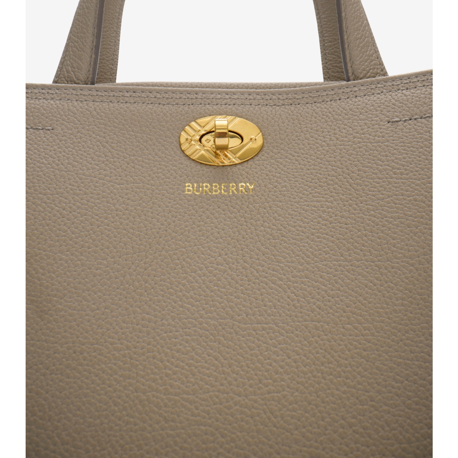 Small Cotswolds Check Tote in Mushroom beige - Women, Leather | Burberry® Official