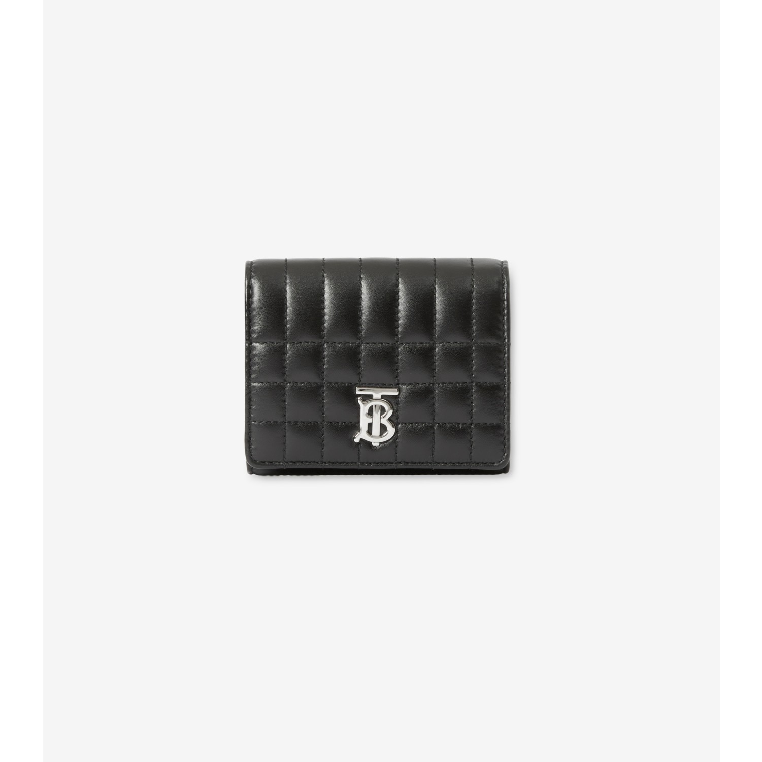 Quilted Leather Small Lola Folding Wallet in Black palladium Women Burberry Official