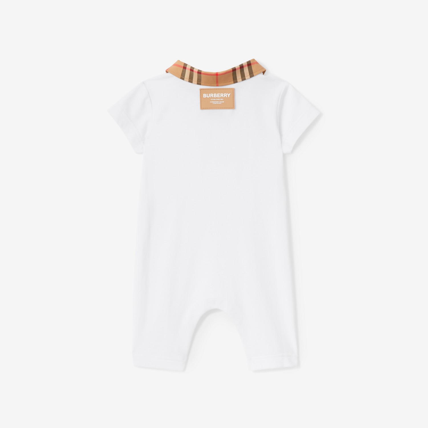 Combinaison en piqué de coton stretch Check (Blanc) - Enfant | Site officiel Burberry®