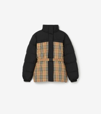 リバーシブル チェック ダウンジャケット (アーカイブベージュ) - ウィメンズ, ナイロン | Burberry®公式サイト