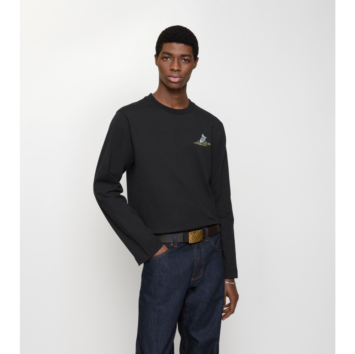 Wendbarer Gürtel mit Karogravur