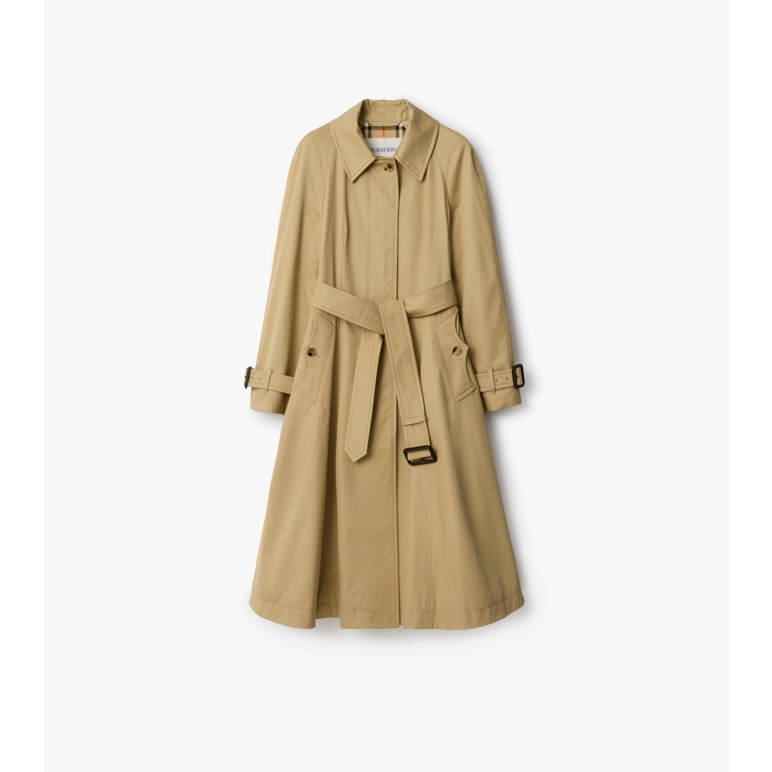 Paletot long Ellingham évasé en gabardine