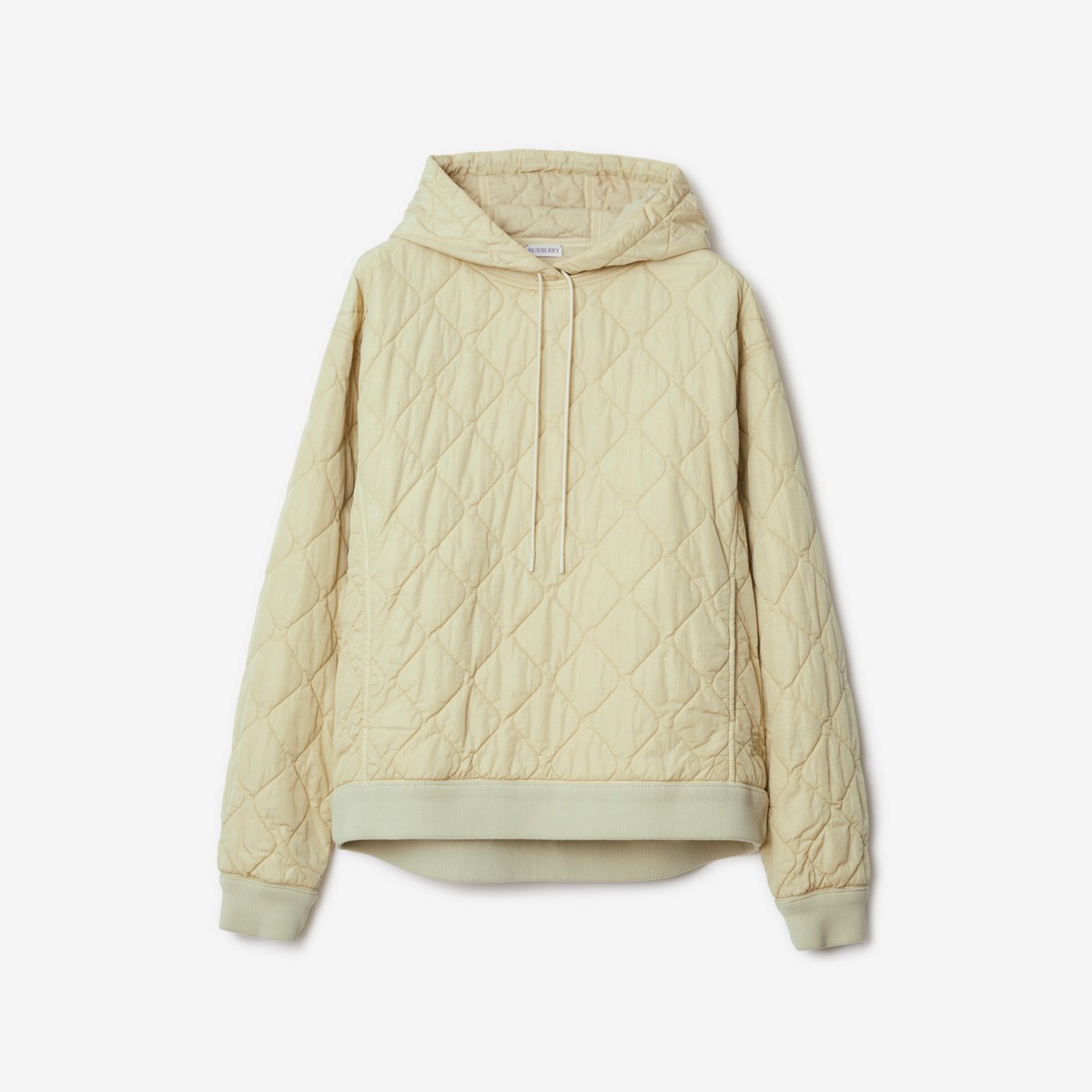 Burberry Equestrian Knight-embroidered Quilted Hoodie In Soap