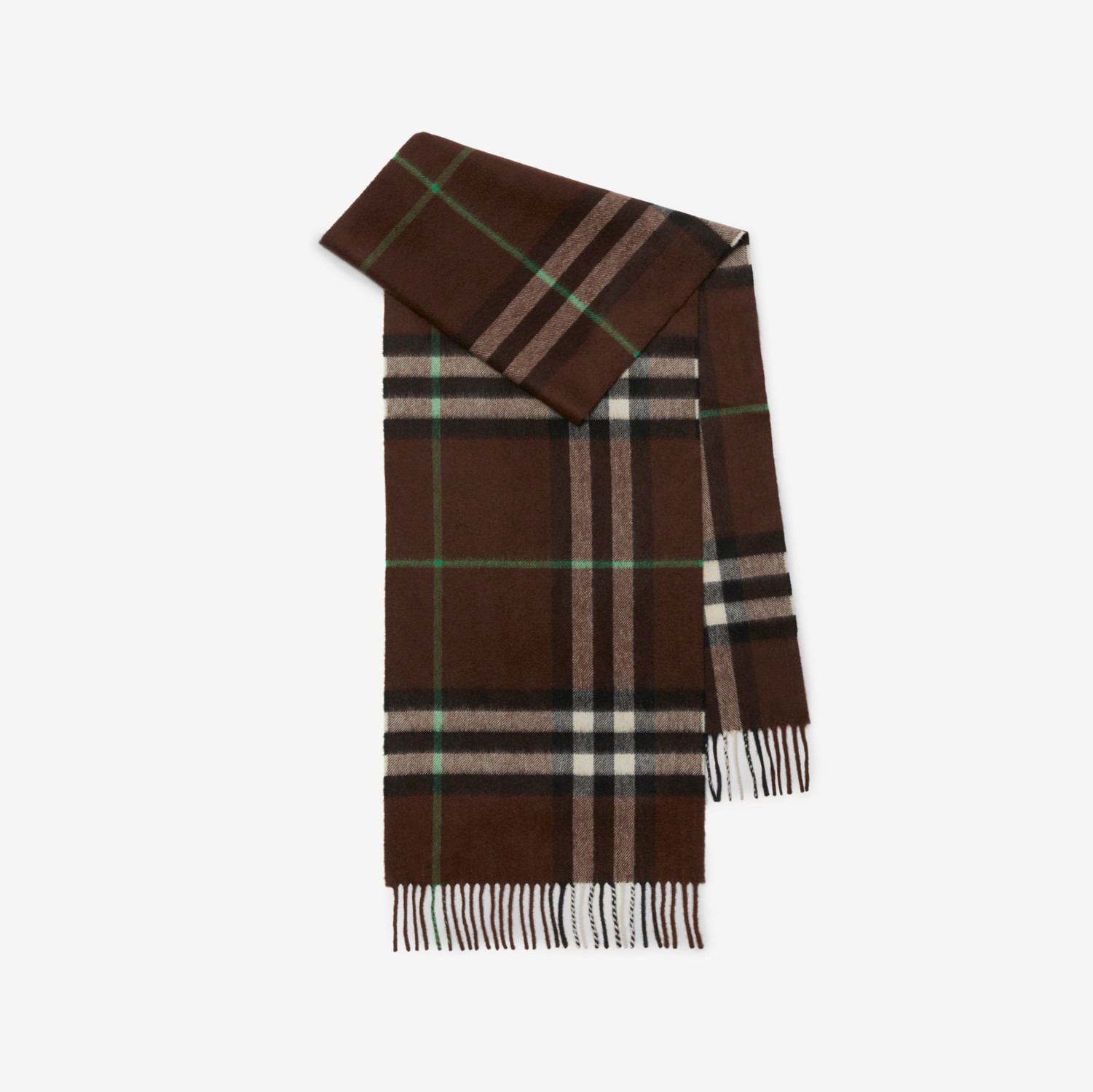 Burberry 格纹羊绒围巾 (棕色) | Burberry® 博柏利官网