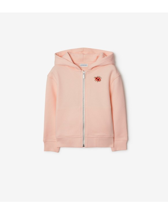 Hoodie zippé en coton avec coccinelle