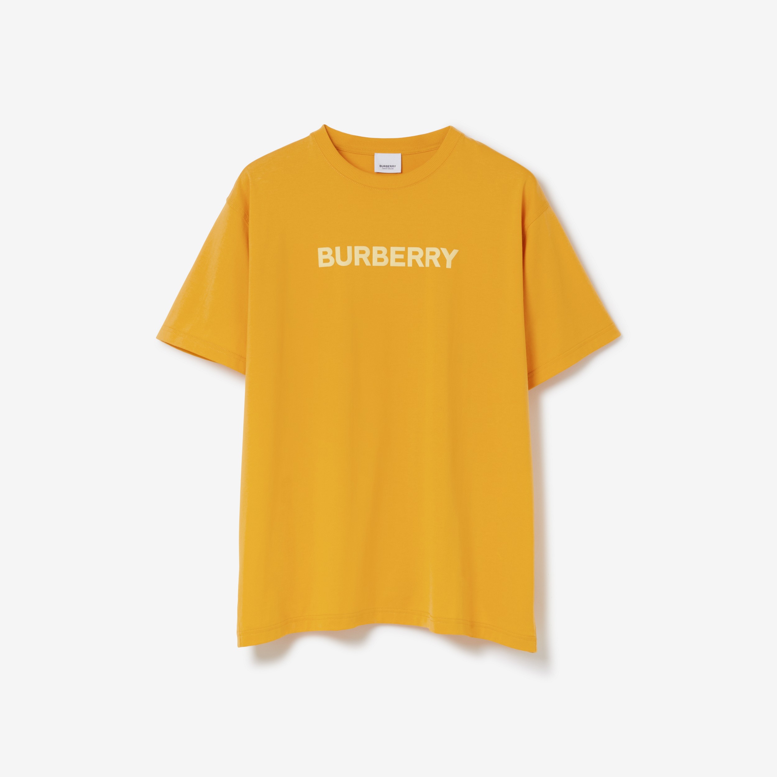 Logo Print Cotton Jersey T-shirt in Marigold - Men | Burberry® Official - 1
