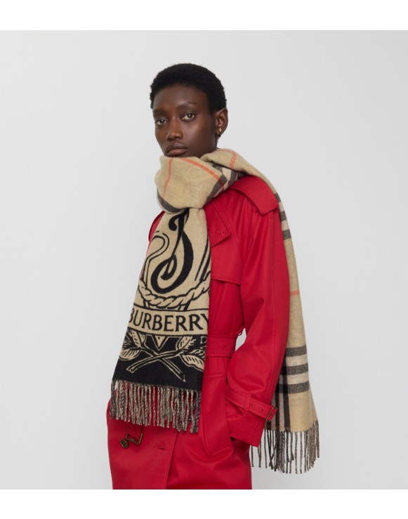ウィメンズ シルク、ウール、カシミアスカーフ | Burberry® 公式