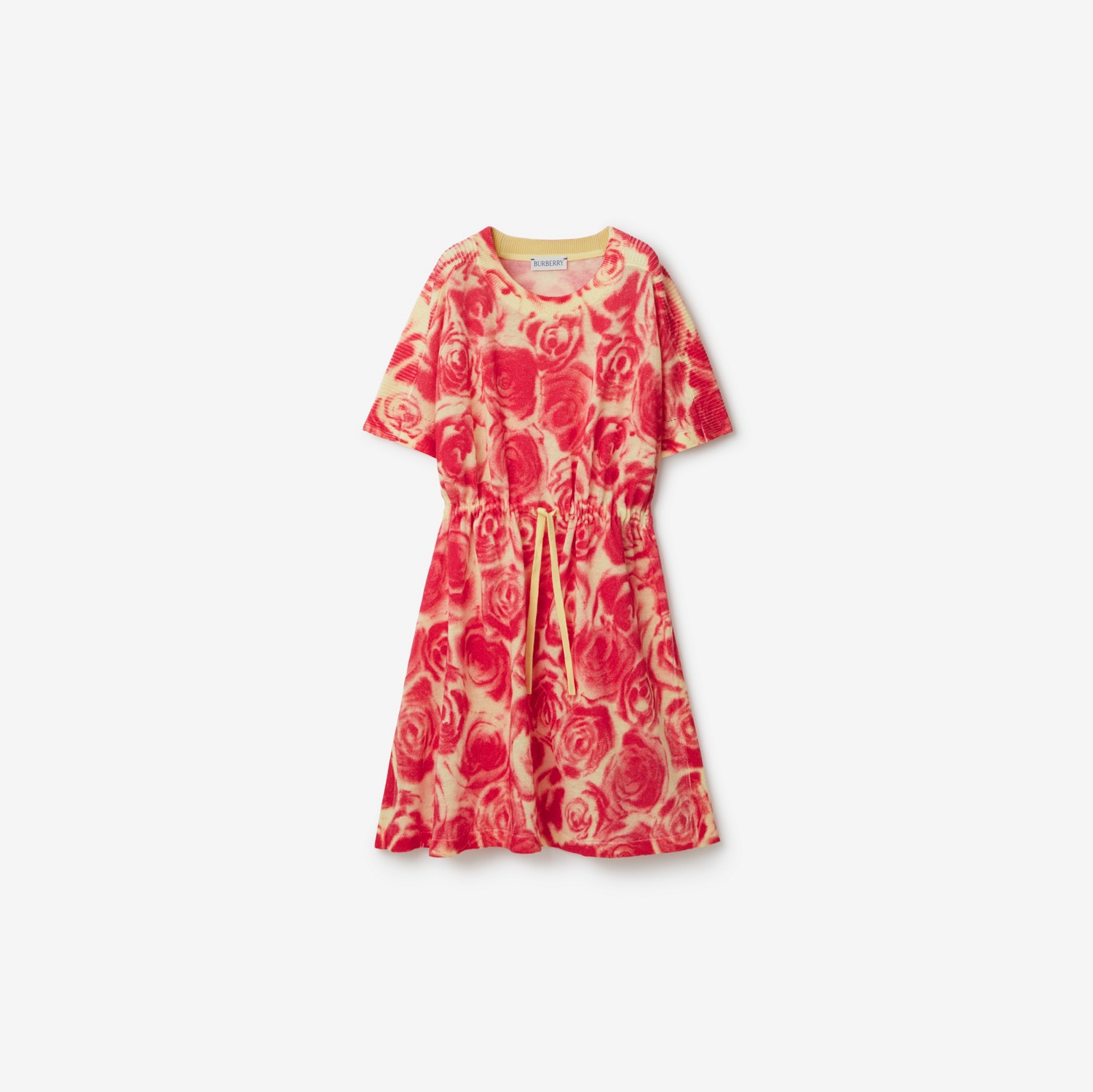 Leinen-Baumwoll-Kleid mit Rosenmuster