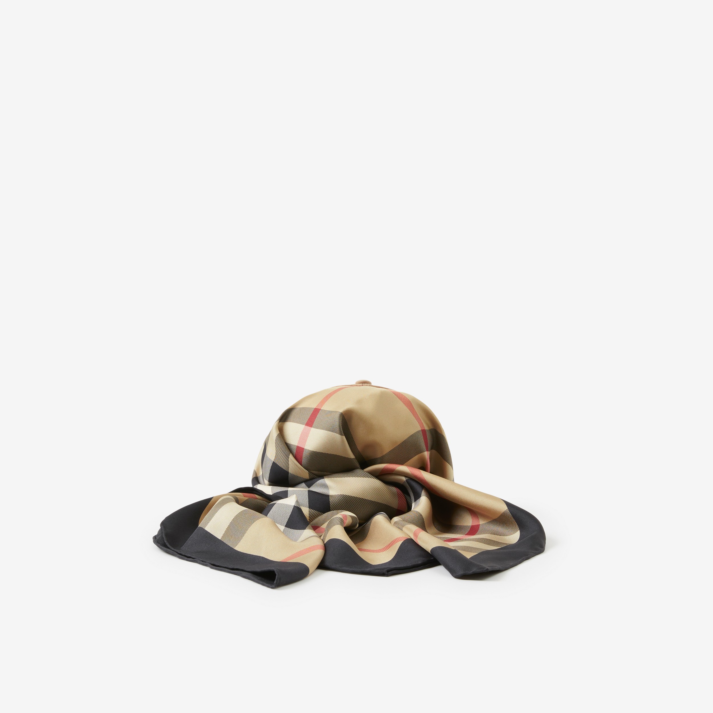 Scarf Tie Detail Cotton Baseball Cap in Archive Beige | Burberry® Official - 3