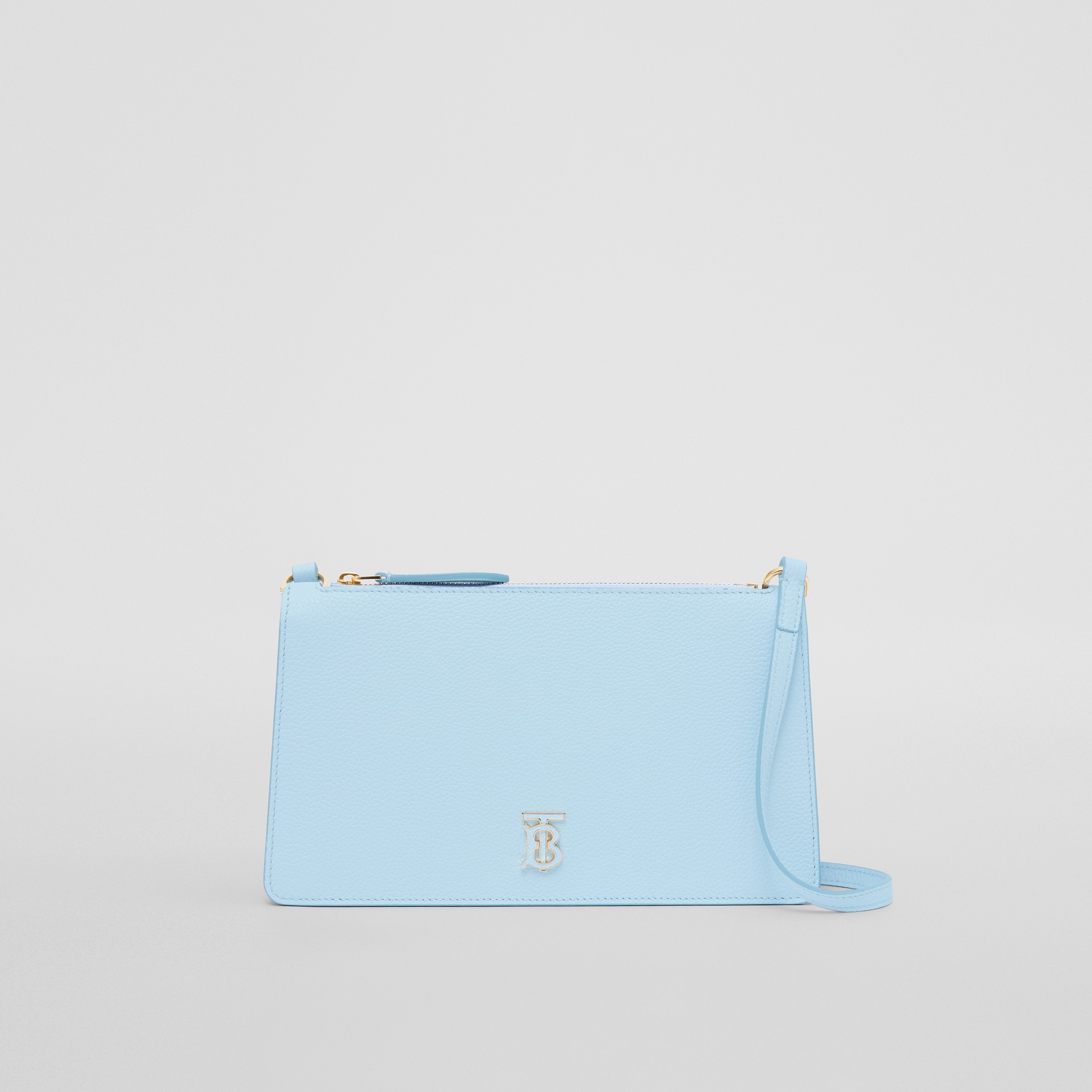 Grainy Leather Mini TB Shoulder Pouch in Pale Blue - Women | Burberry® Official - 1