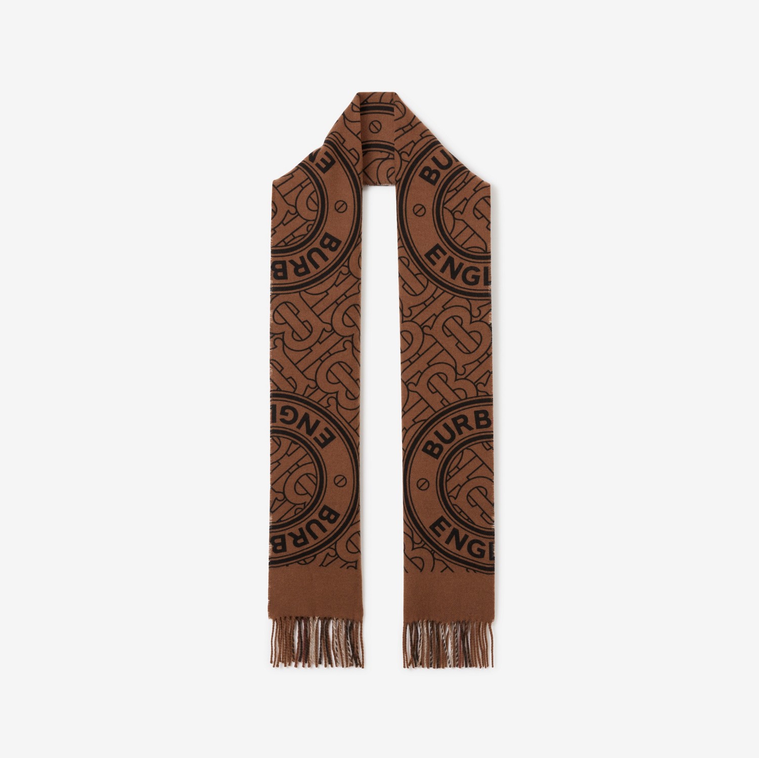 monogram scarf brown