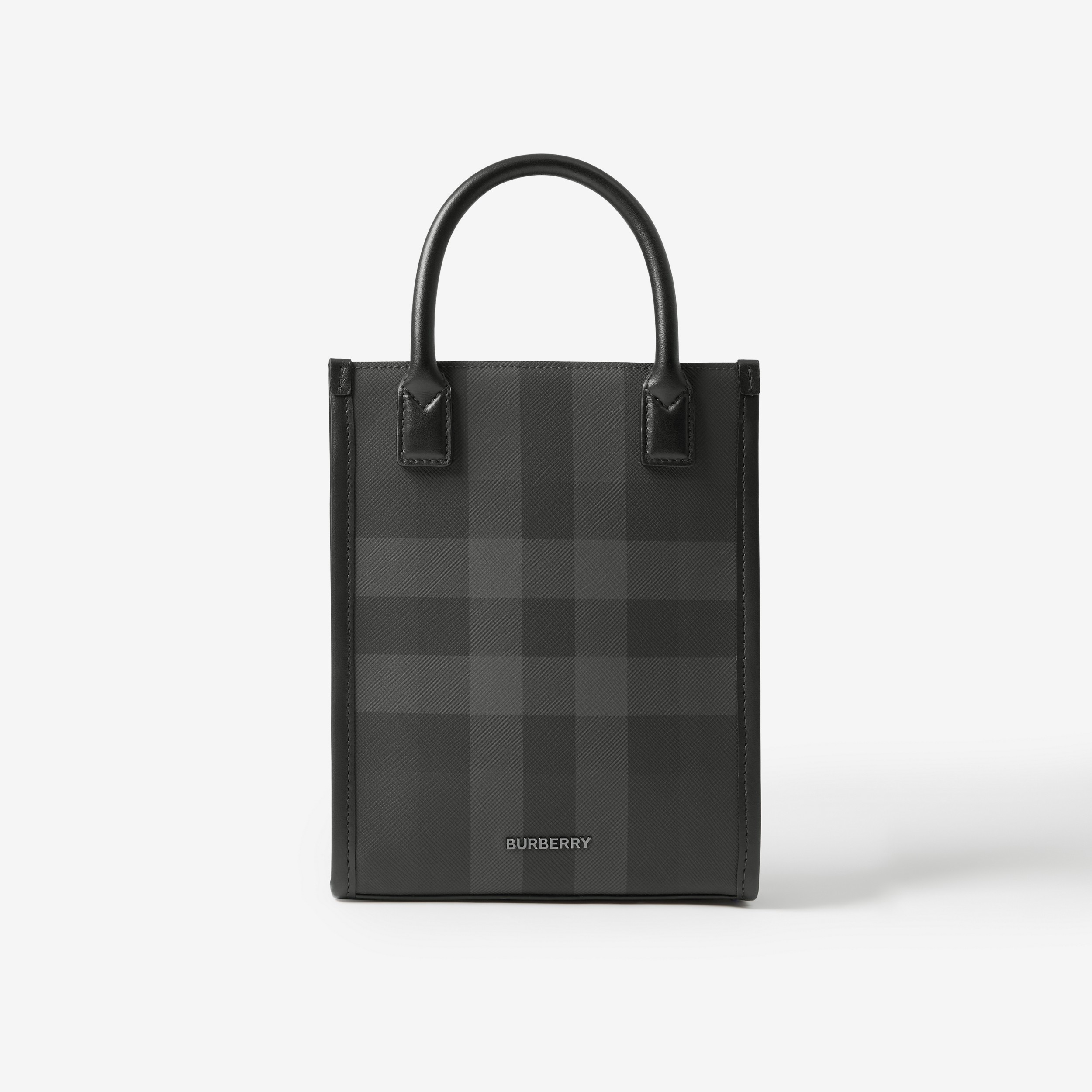 Charcoal Check and Leather Mini Denny Bag - Men | Burberry® Official - 1