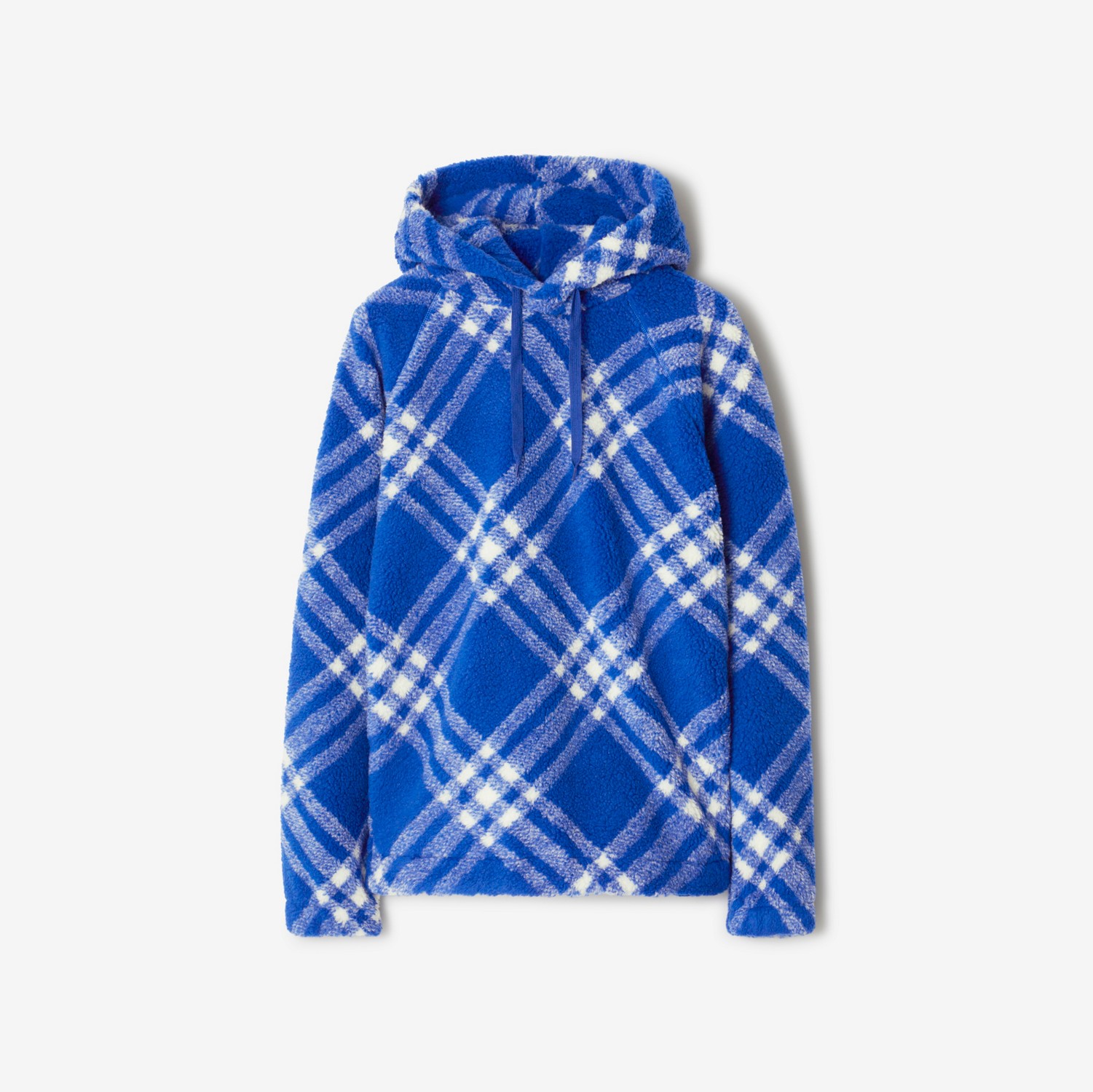 Check Fleece Hoodie in Knight - Women | Burberry® Official