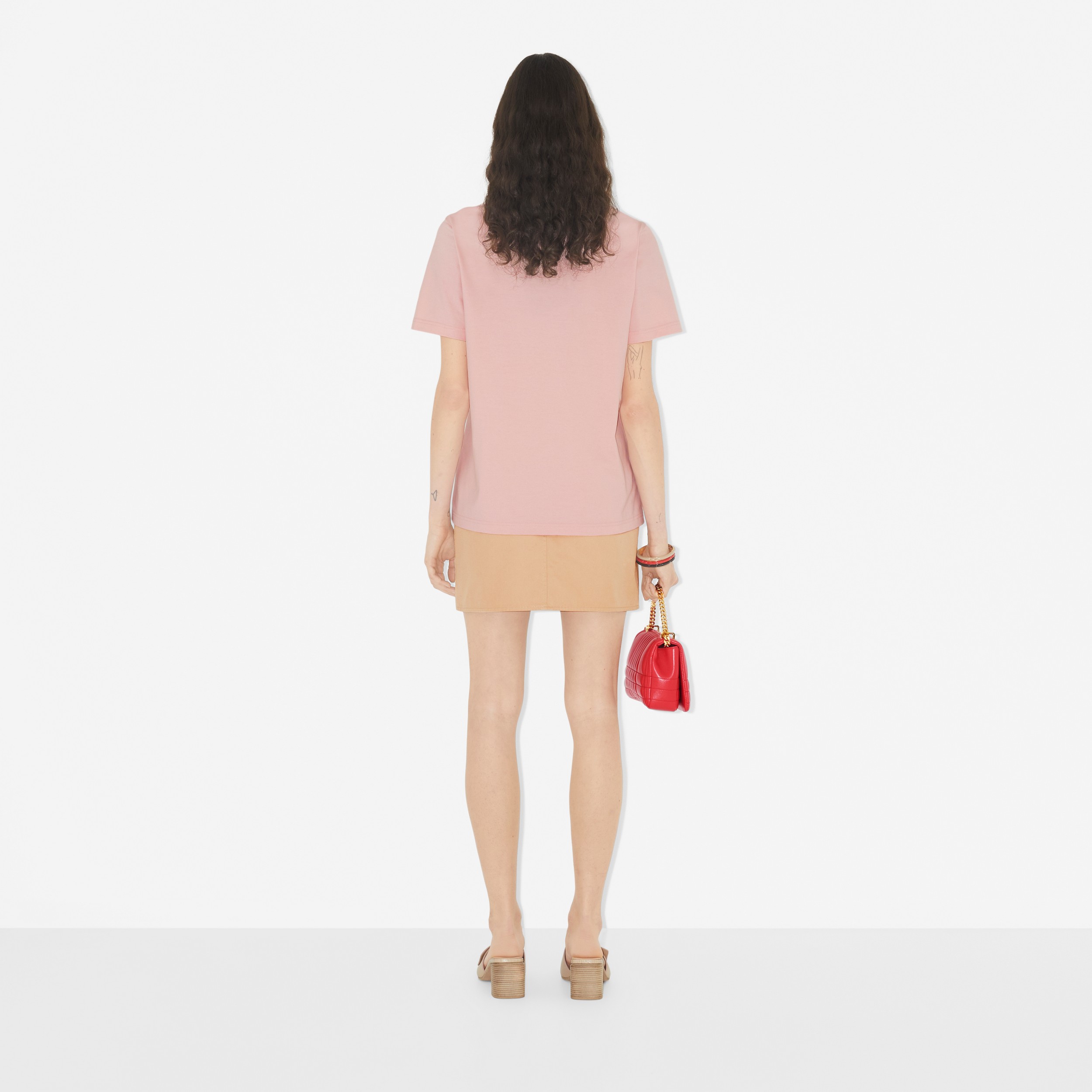Camiseta en algodón con estampado de logotipo (Sorbete Rosa) - Mujer | Burberry® oficial - 4