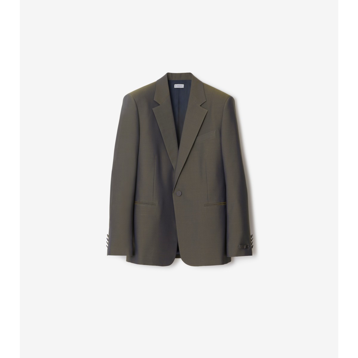 Burberry Wool Tailored Jacket In Grey