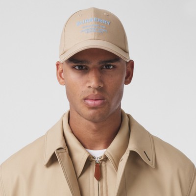 Horseferry Motif Cotton Baseball Cap in Soft Fawn | Burberry® Official