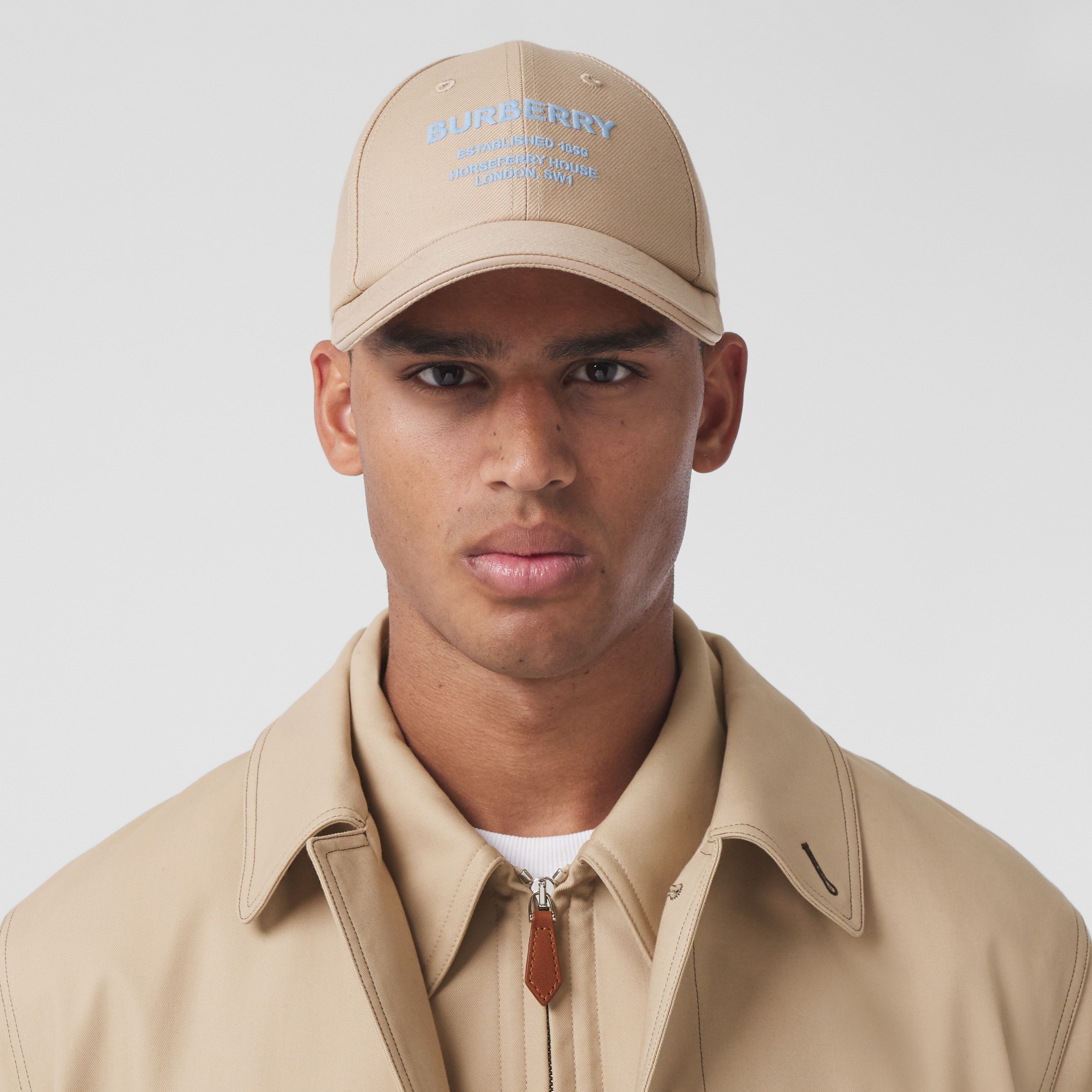 Horseferry Motif Cotton Baseball Cap in Soft Fawn | Burberry® Official - 4