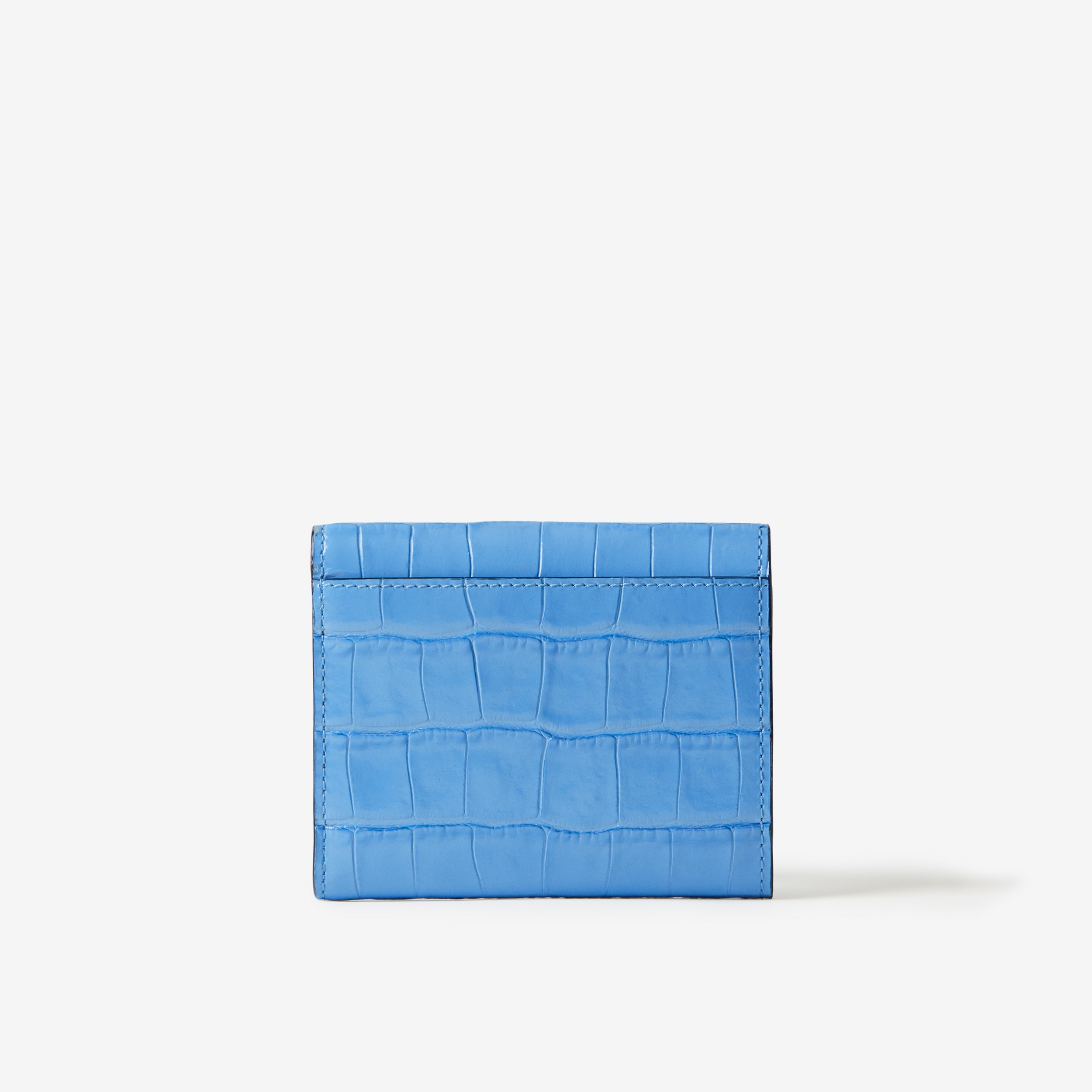 Embossed Leather TB Folding Wallet in Cool Cornflower Blue | Burberry® Official - 3