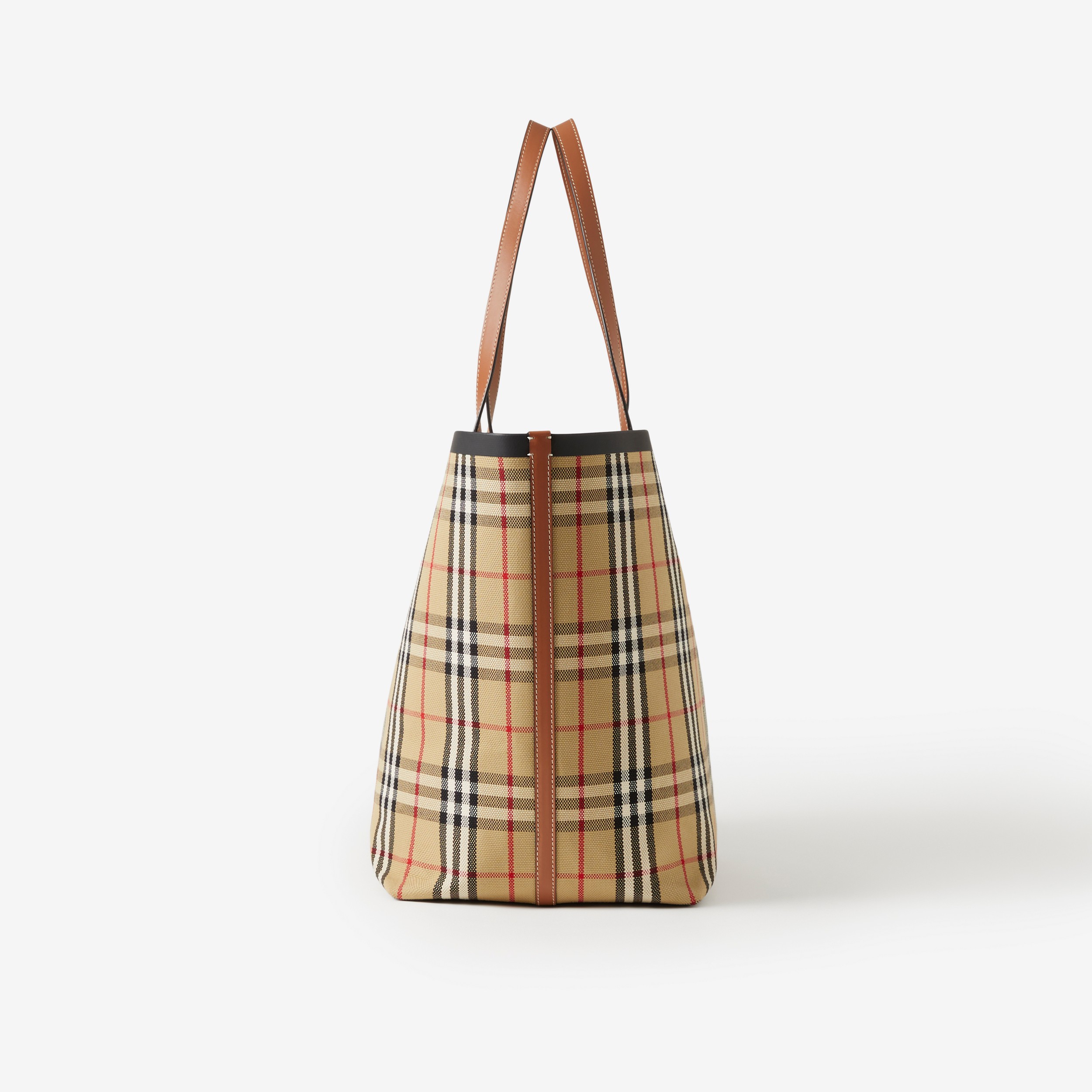 Check Cotton Large London Tote Bag in Briar Brown/black - Women | Burberry® Official - 2