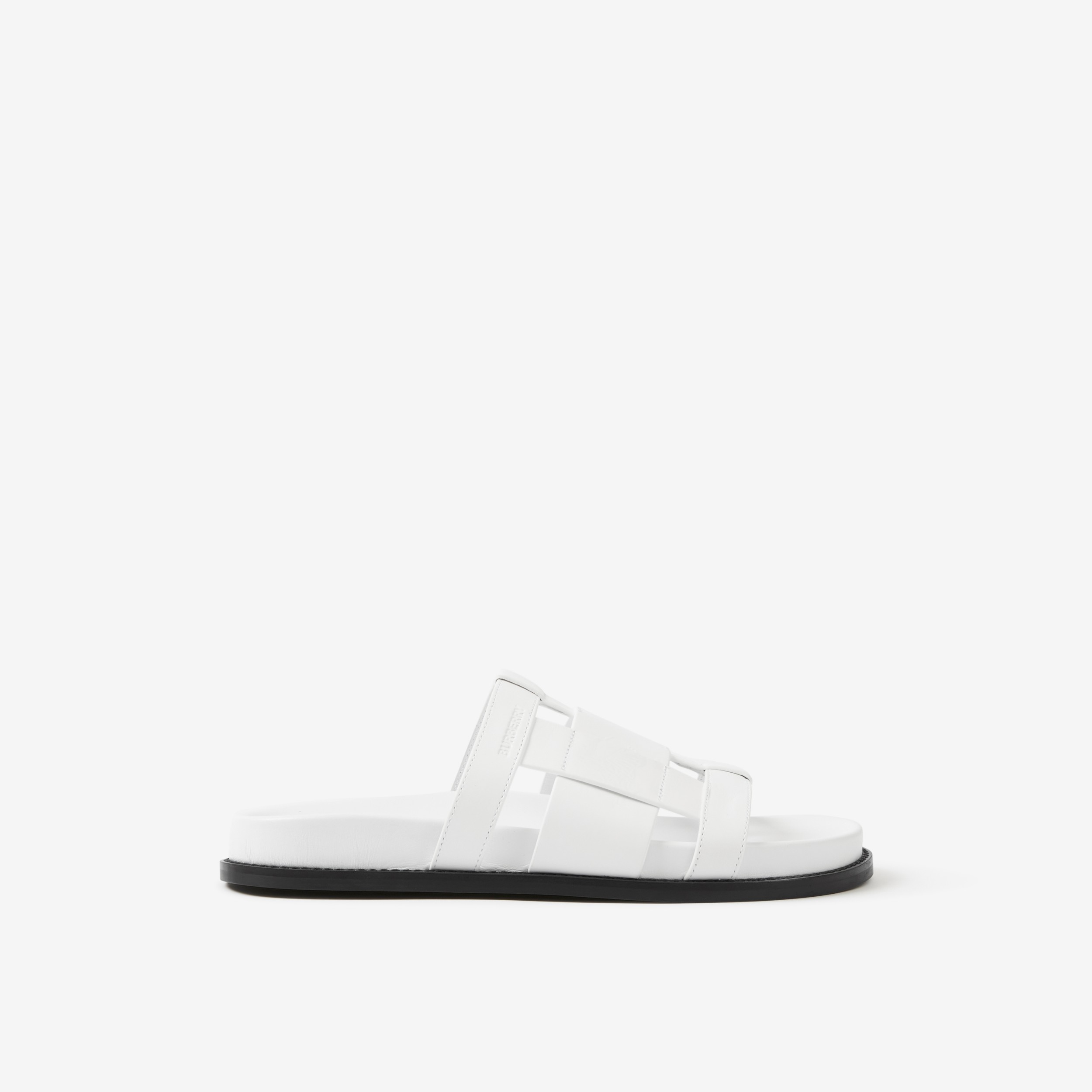 white burberry slides