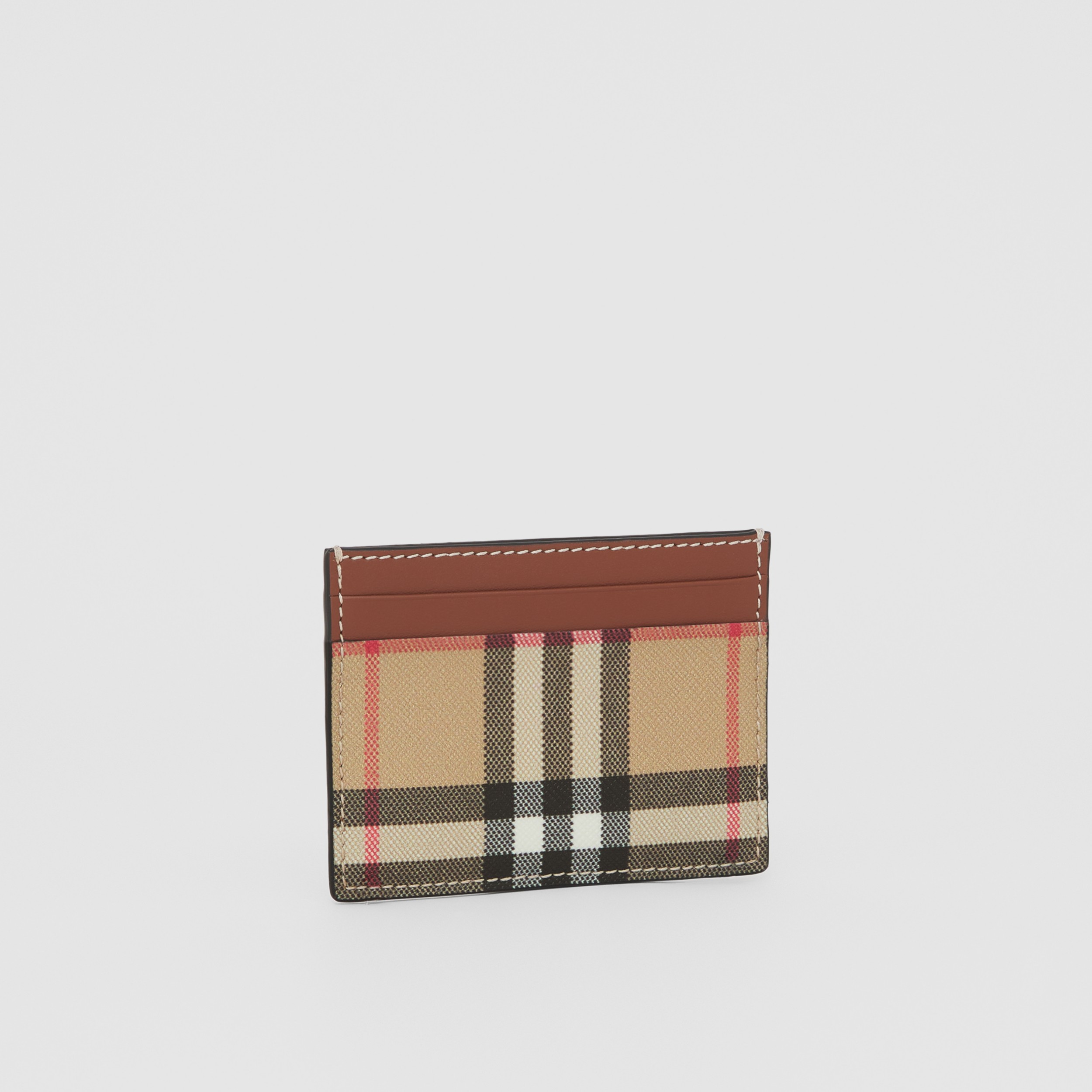 Perennial Præstation gammel Vintage Check E-canvas and Leather Card Case in Tan - Women | Burberry