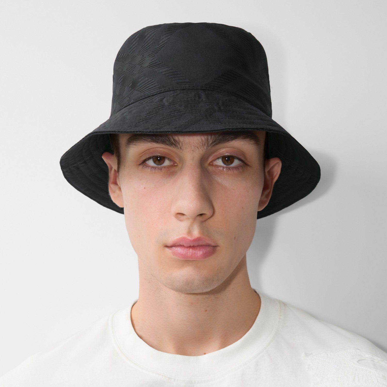 Check Nylon Blend Bucket Hat in Black - Men | Burberry® Official Check Nylon Blend Bucket Hat in Black - Men | Burberry® Official