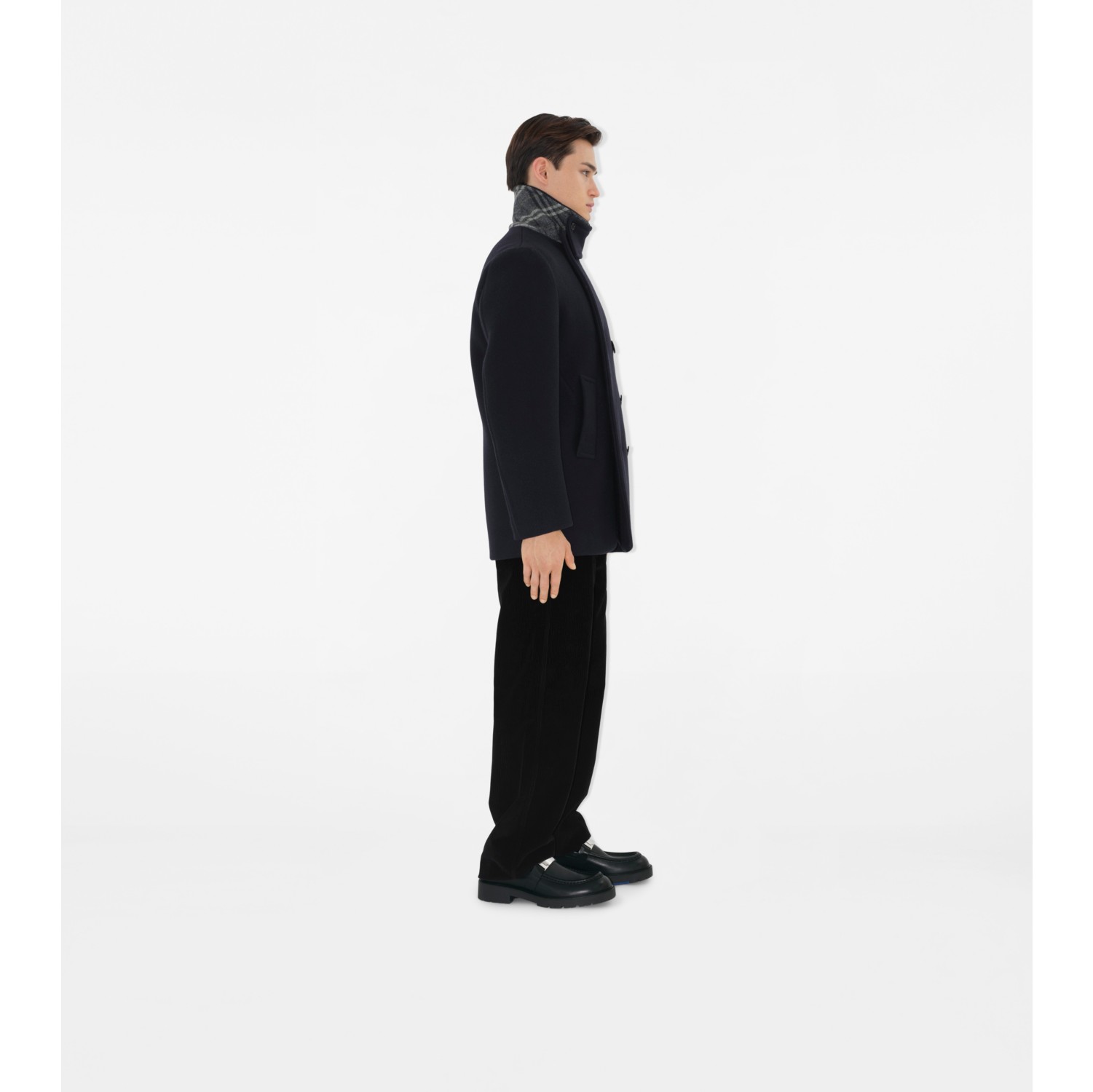 Wool Pea Coat in Navy - Men | Burberry® Official