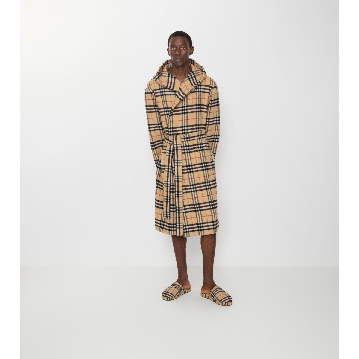  Check Wool Cashmere Robe
