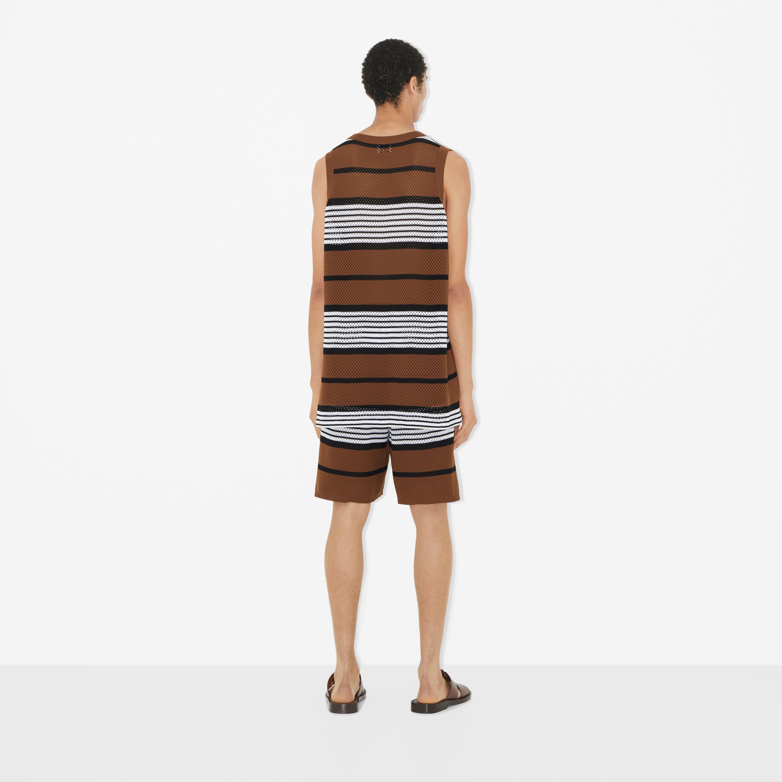 Stripe Print Nylon Vest in Dark Birch Brown - Men | Burberry® Official - 4