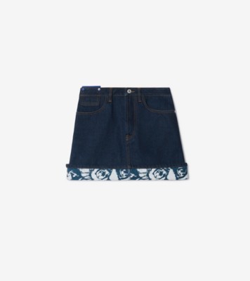 Minijupe en denim épais (Bleu indigo) - Femme, Coton | Site officiel Burberry®