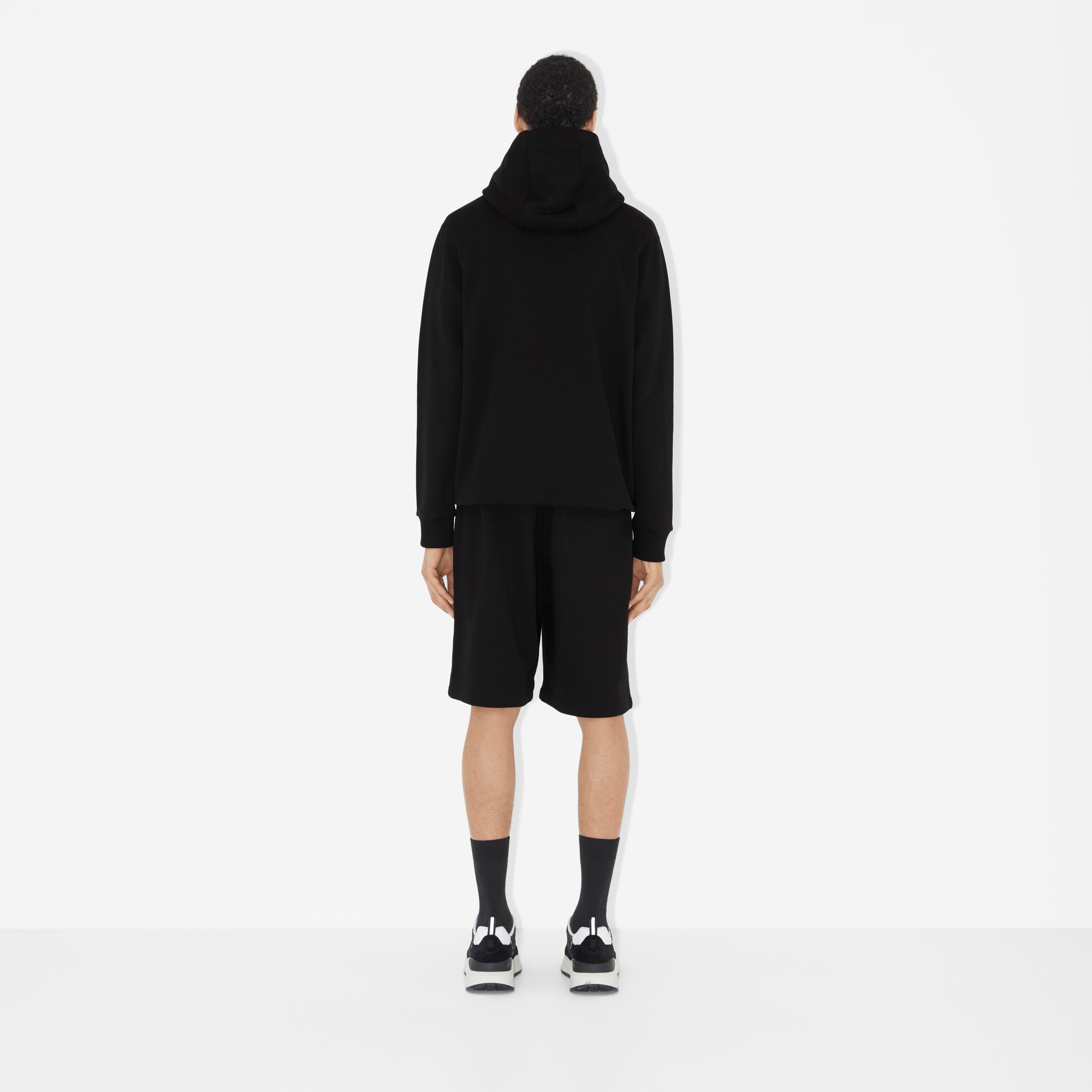 Embroidered Monogram EKD Cotton Hoodie in Black - Men | Burberry® Official - 4