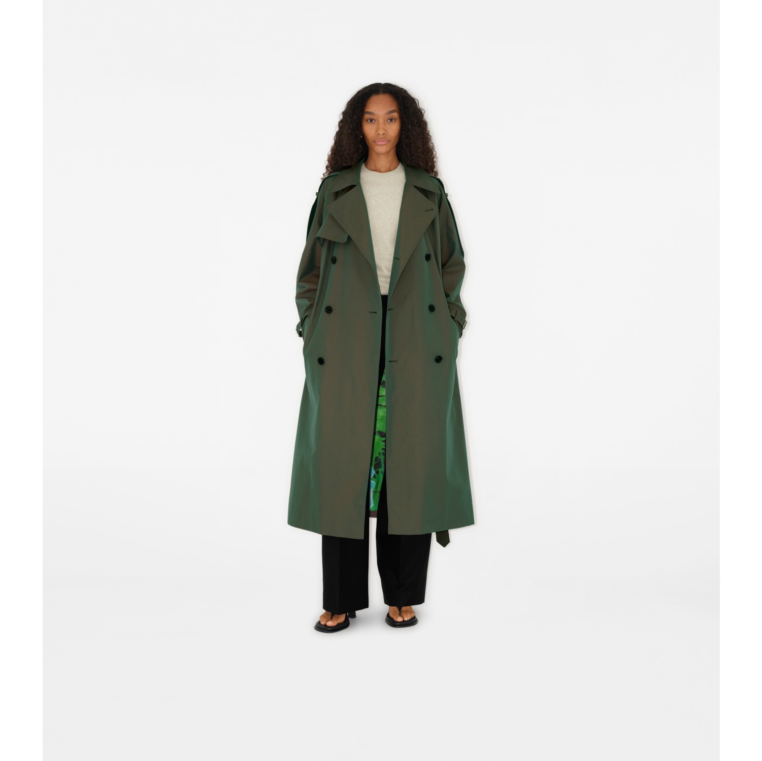 ロング ハイグローブ キャッスルフォード トレンチコート (アイビー) ウィメンズ, コットンギャバジン Burberry®公式サイト