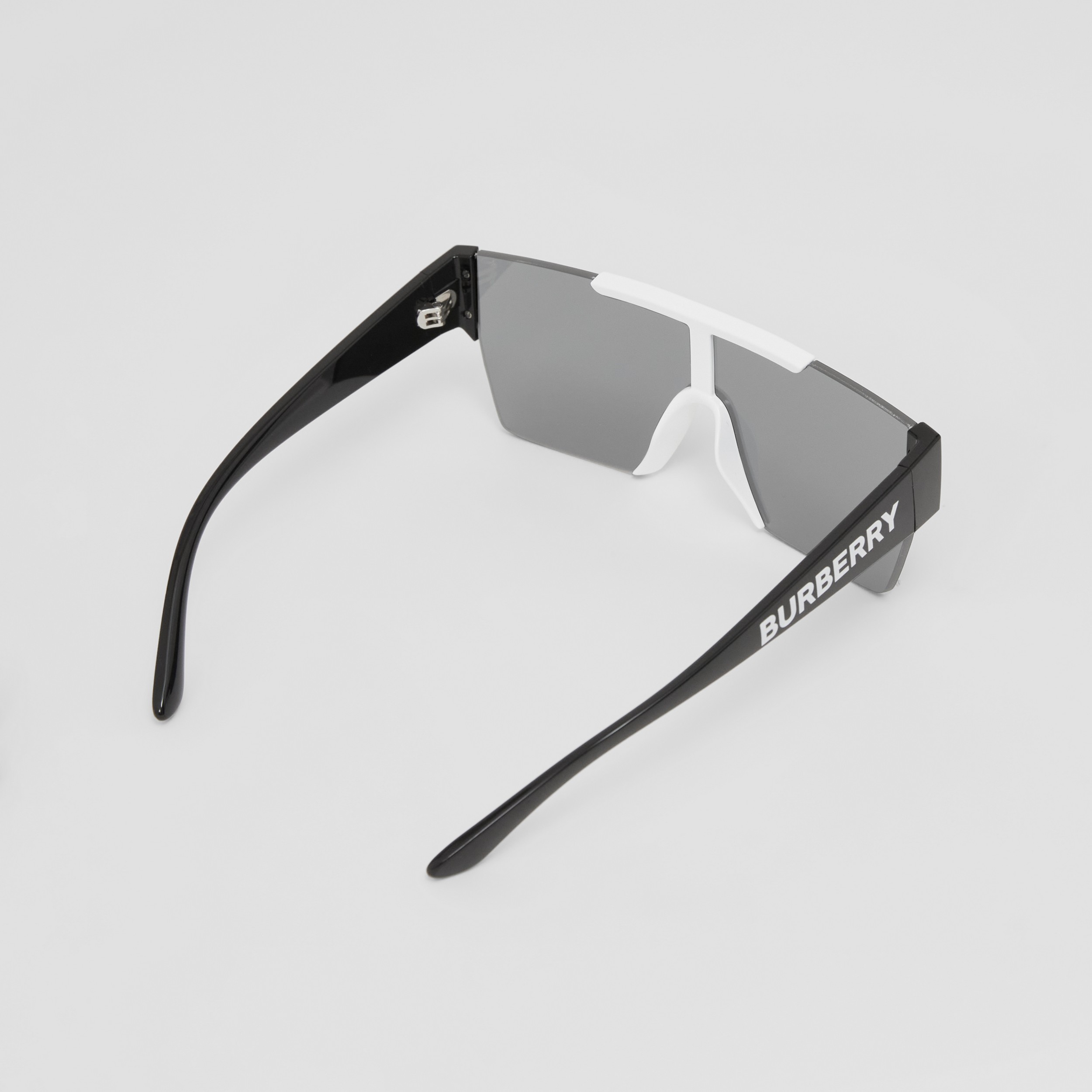 Logo Detail Rectangular Sunglasses in White | Burberry® Official - 4