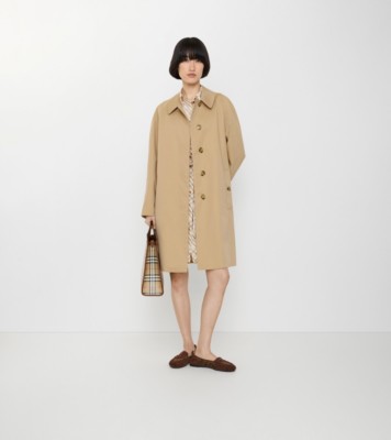 Mid-length Camden Heritage Car Coat in Honey beige - Women, Cotton