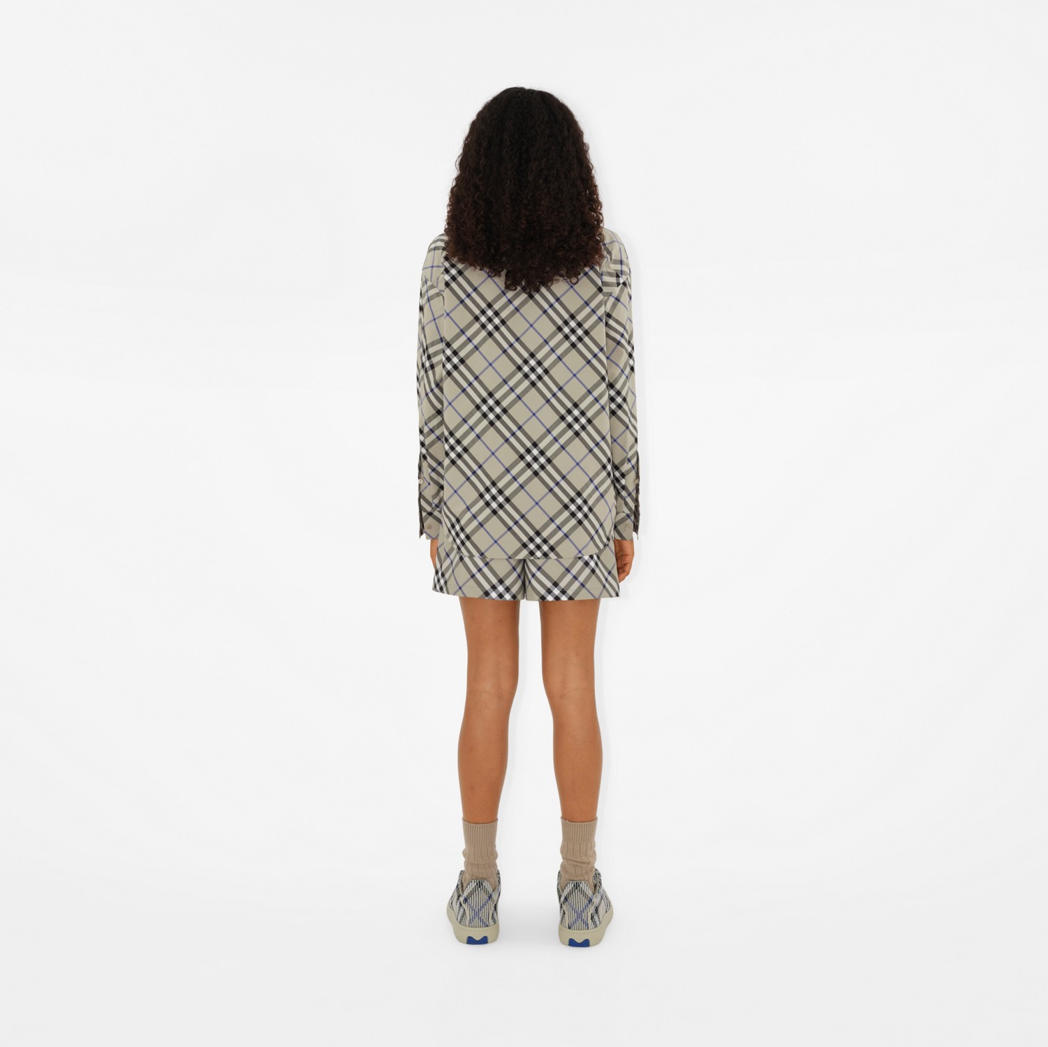 Relaxed Fit Check Cotton Shirt in Lichen - Women | Burberry Relaxed Fit Check Cotton Shirt in Lichen - Women | Burberry