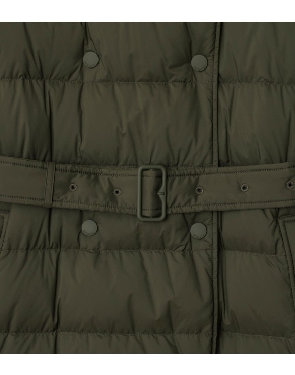 Long Nylon Hooded Puffer Coat