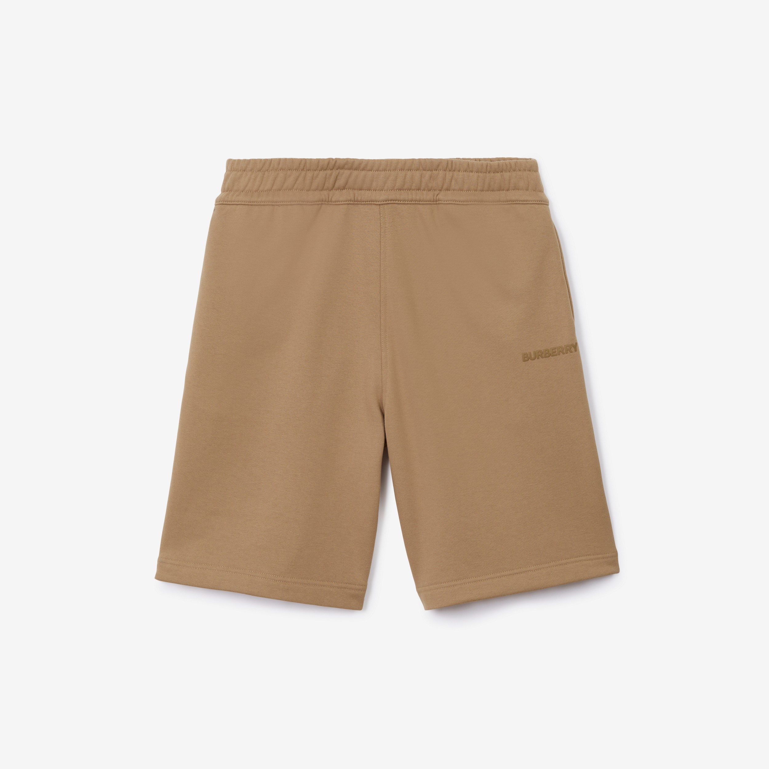 Logo Print Cotton Shorts in Camel | Burberry® Official - 1