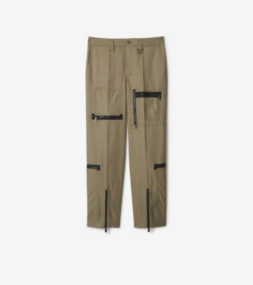 Check Wool Trousers in Loch/bliss - Men | Burberry® Official