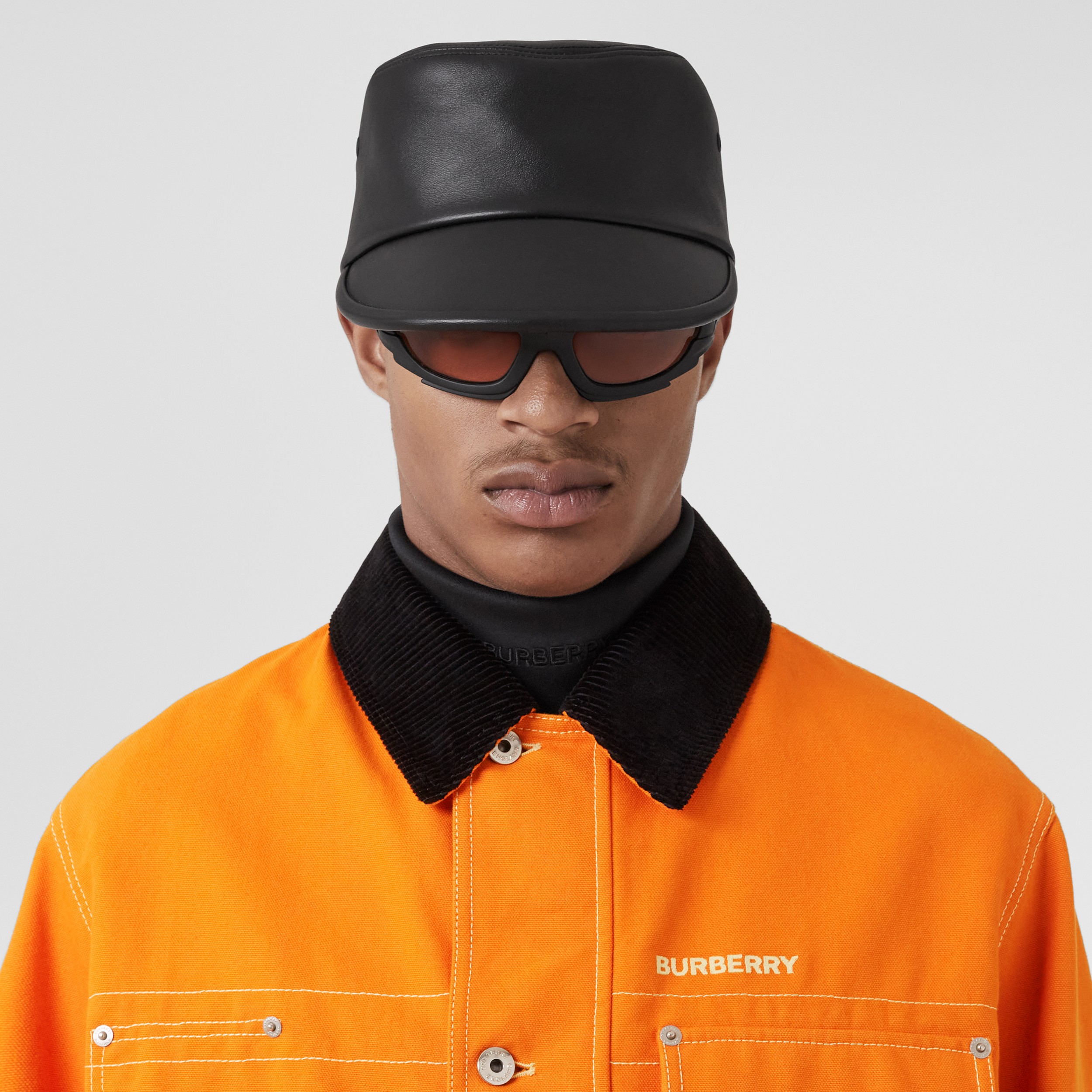 Corduroy Collar Cotton Canvas Field Jacket in Orange - Men | Burberry® Official - 2