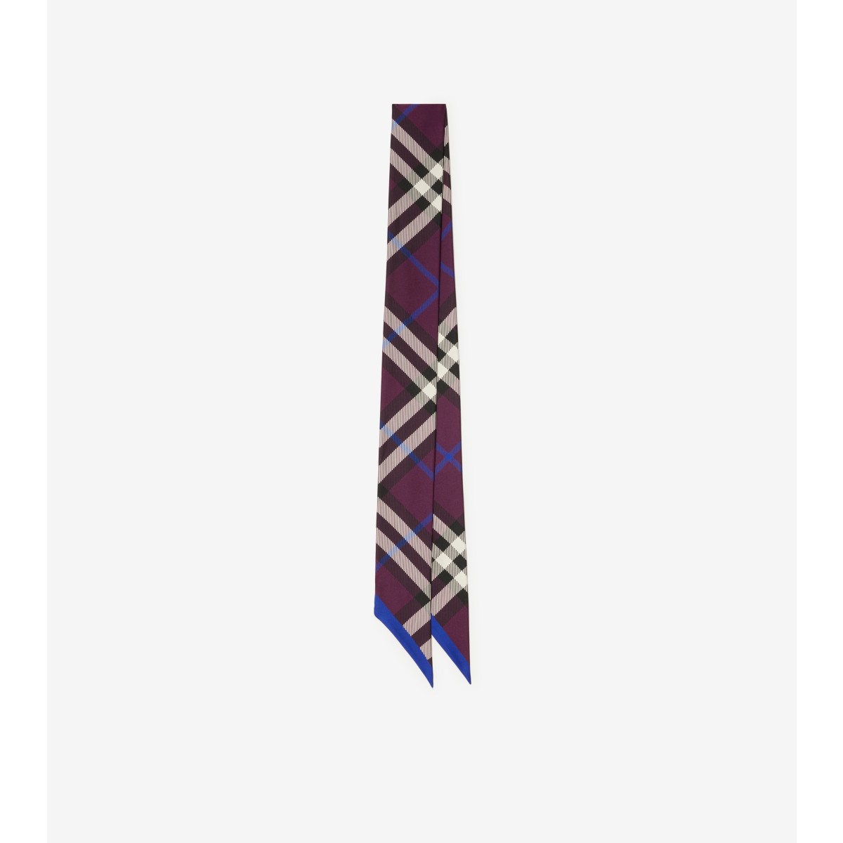 Burberry Skinny Check Silk Scarf In Pansy
