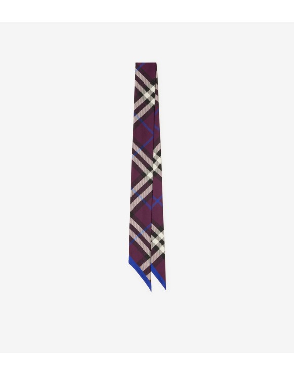 Skinny Check Silk Scarf