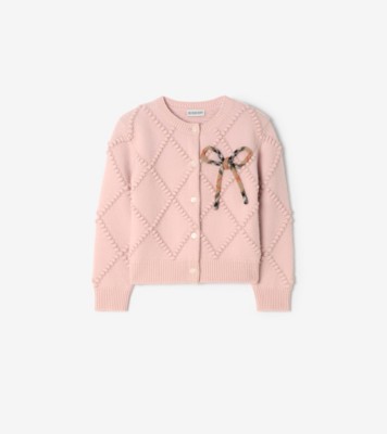 Check Bow Wool Cashmere Cardigan Bouquet ®