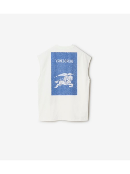 Shop Burberry Ekd Cotton Vest In Salt