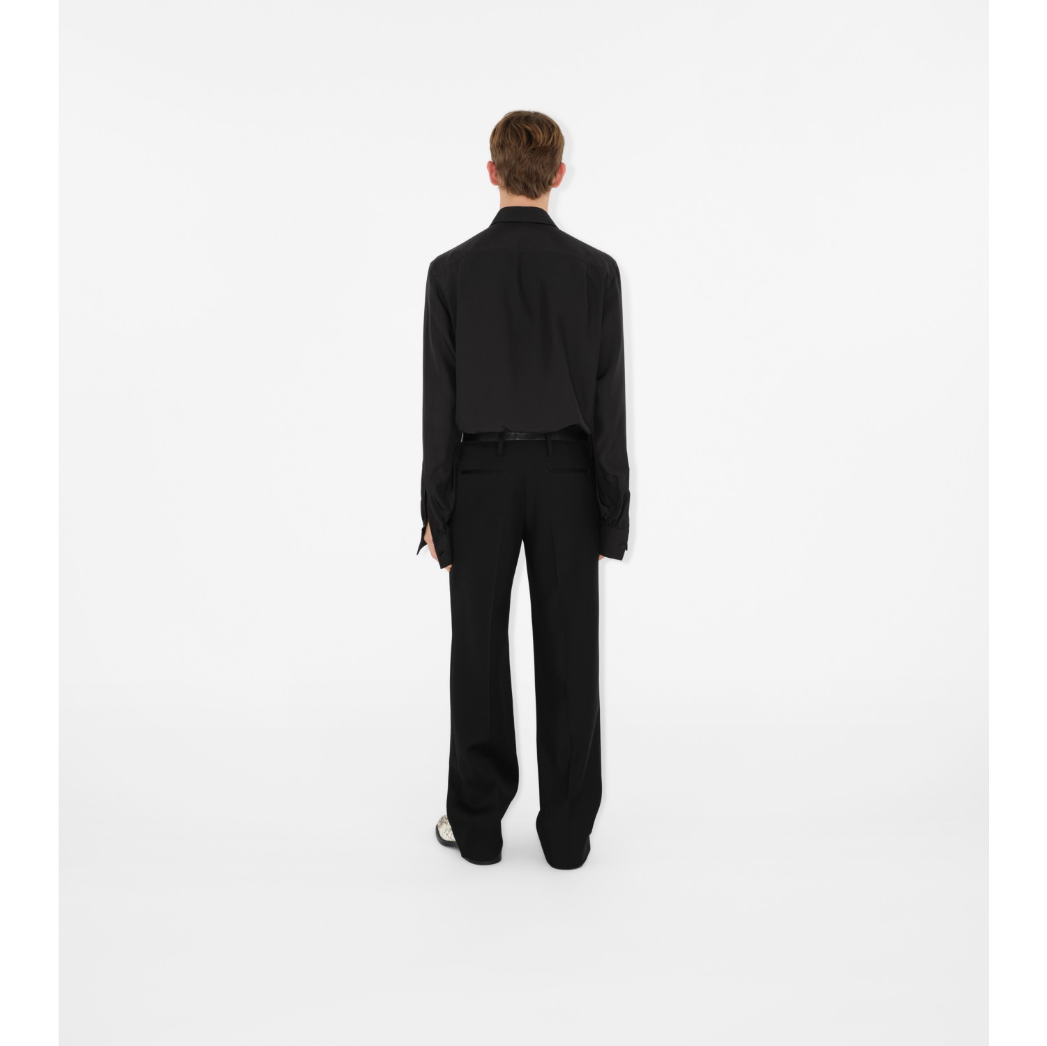 シルクシャツ (ブラック) - メンズ, シルク | Burberry®公式サイト 