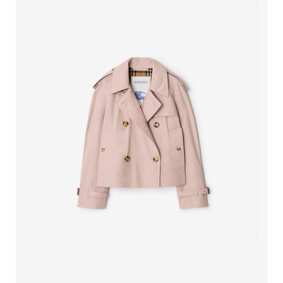  Check Cropped Tropical Gabardine Mayfair Trench Jacket