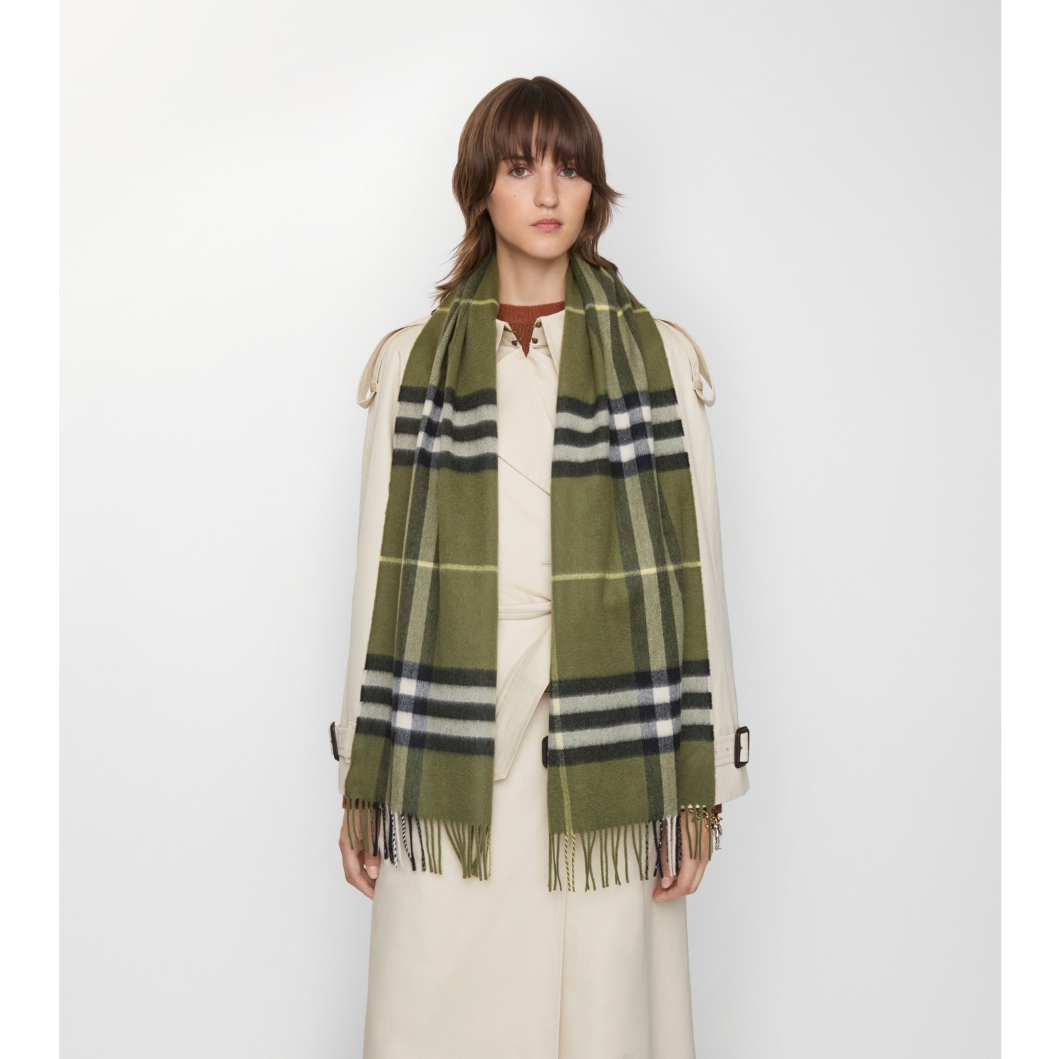 Check Cashmere Scarf
