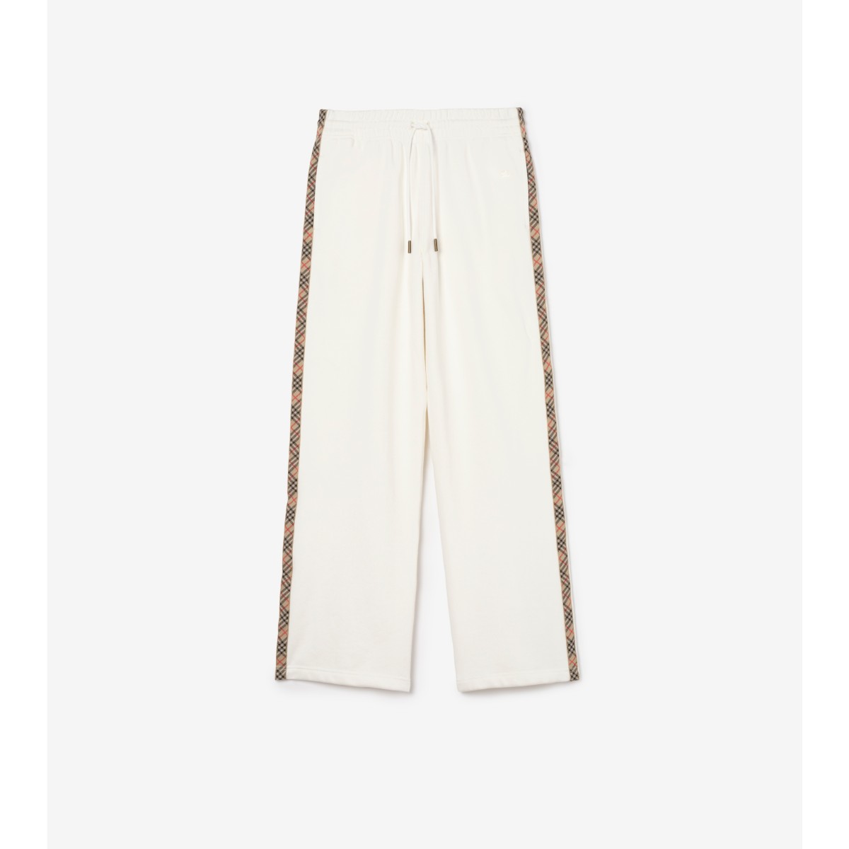  Check Trim Cotton Track Pants