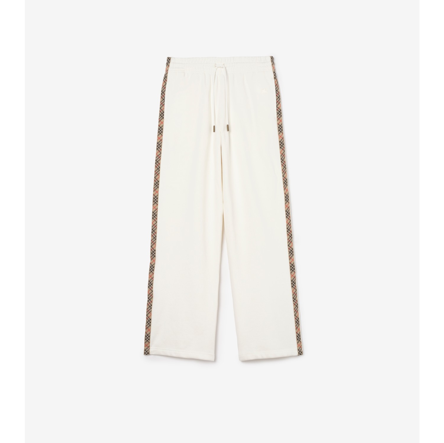Check Trim Cotton Track Pants